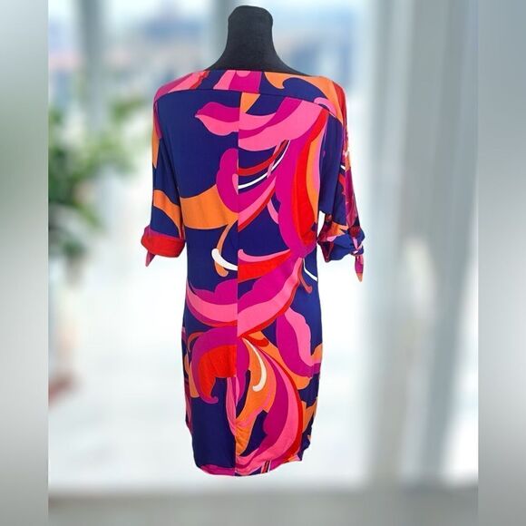 🔥🔥 TRINA TURK Vinet Scrolling Floral Three-quarter Sleeve Dress Size XS - Picture 3 of 16